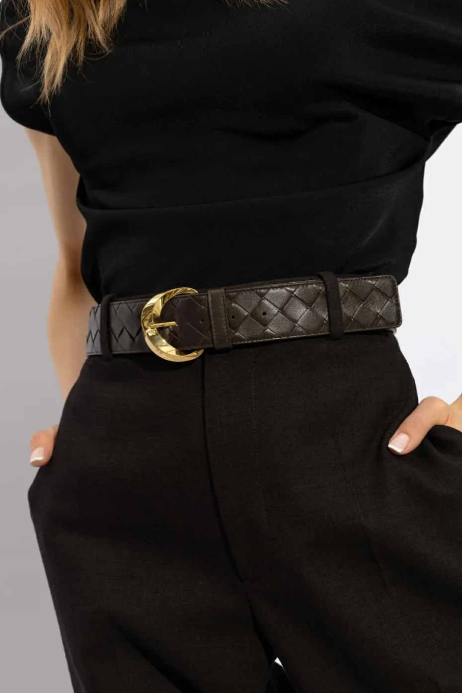 Bottega Veneta BROWN Belt with 'Intrecciato' weave