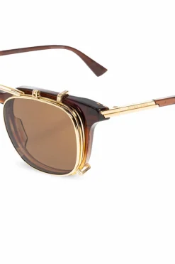 Bottega Veneta BROWN Prescription glasses with sun clip-ons