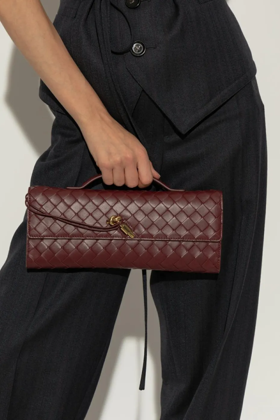 Bottega Veneta BURGUNDY Clutch Long Andiamo