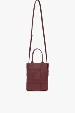 Bottega Veneta BURGUNDY ‘Cassette Mini’ shoulder bag