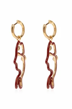 Bottega Veneta BURGUNDY Earrings with fish-shaped pendant