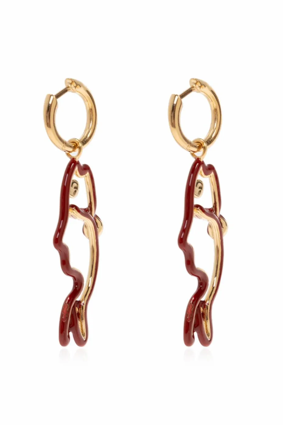 Bottega Veneta BURGUNDY Earrings with fish-shaped pendant