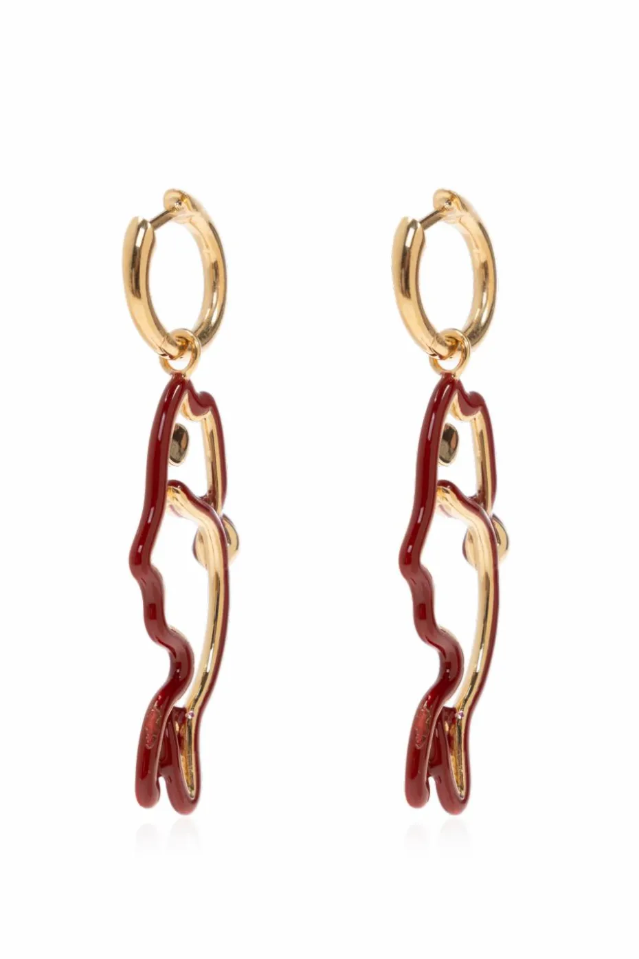 Bottega Veneta BURGUNDY Earrings with fish-shaped pendant