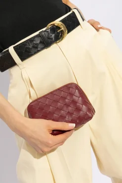 Bottega Veneta BURGUNDY Leather cosmetic bag