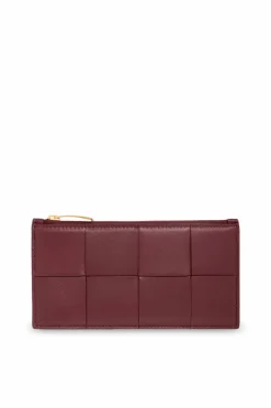 Bottega Veneta BURGUNDY Leather card case
