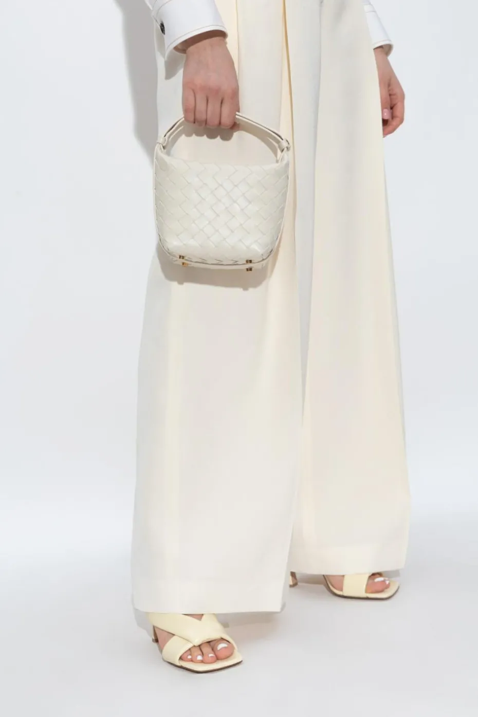 Bottega Veneta cream Handbag `Small Andiamo`