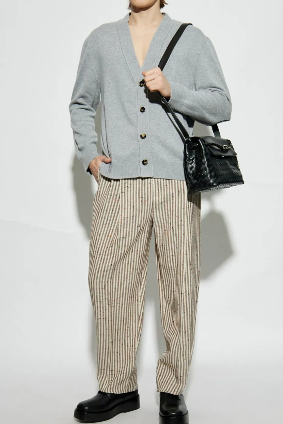 Bottega Veneta cream Pants with striped pattern