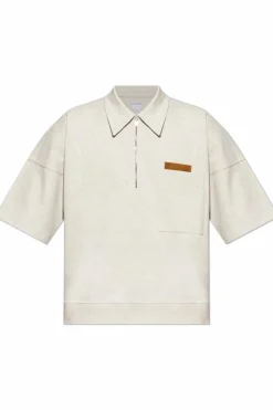 Bottega Veneta cream Polo shirt with pocket