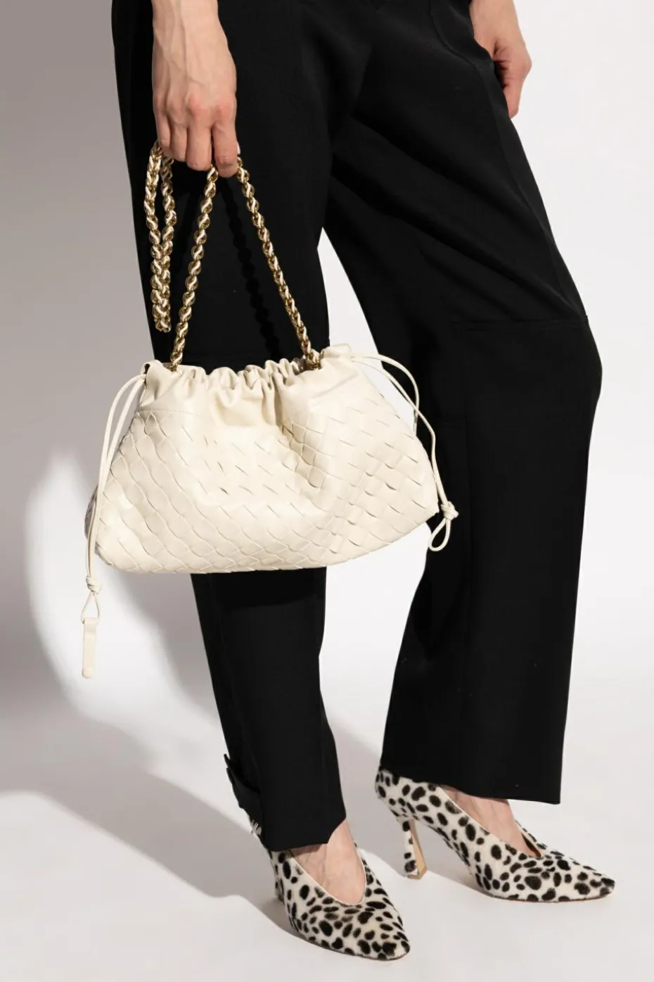 Bottega Veneta cream Shoulder bag `Notte`