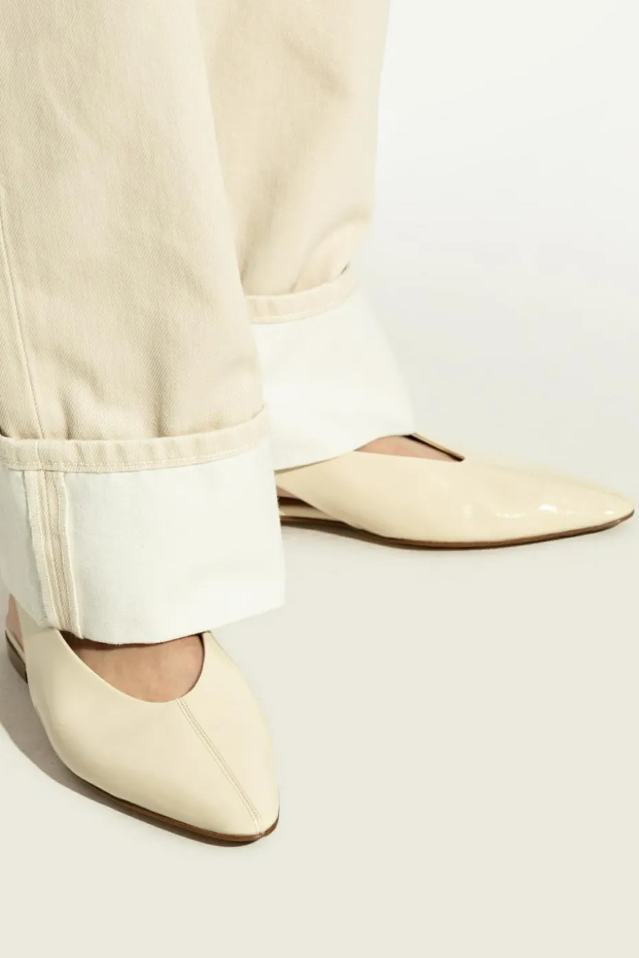 Bottega Veneta cream Sofia open-back shoes