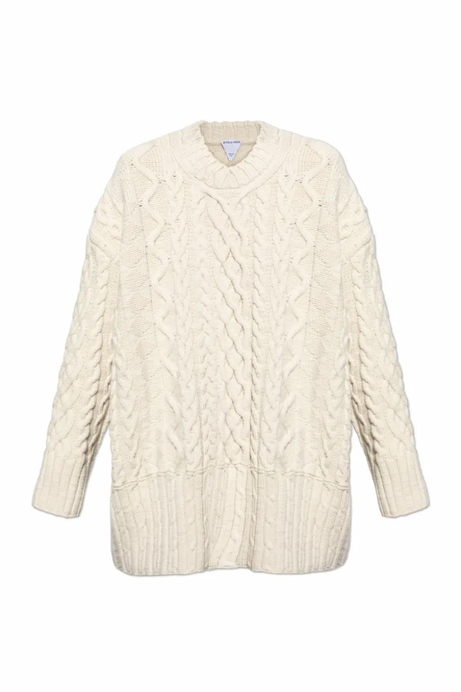 Bottega Veneta cream Wool sweater with decorative knit pattern