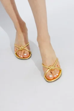 Bottega Veneta GOLD ‘Blink’ heeled mules