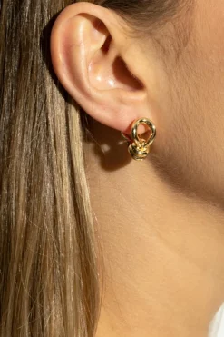 Bottega Veneta GOLD Earrings with weave