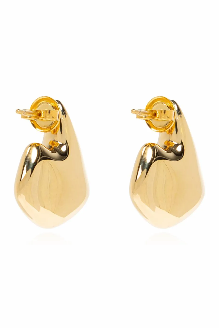 Bottega Veneta GOLD Geometric earrings in the shape of a fin