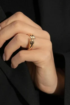 Bottega Veneta GOLD 18-karat gold-plated ring
