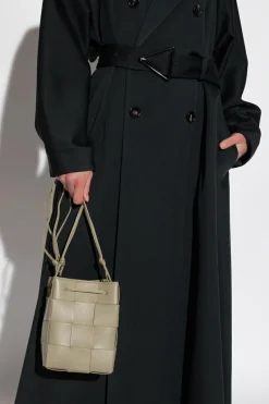 Bottega Veneta GREEN ‘Cassette Small’ bucket shoulder bag