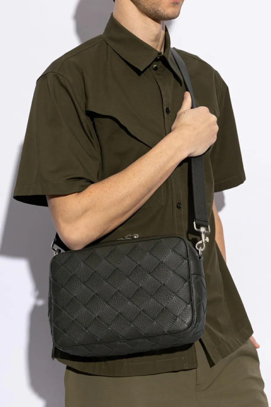 Bottega Veneta GREEN Leather shoulder bag size Medium
