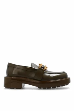 Bottega Veneta GREEN ‘Monsieur’ leather loafers