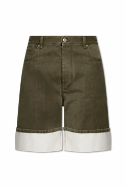 Bottega Veneta GREEN Shorts with rolled-up legs