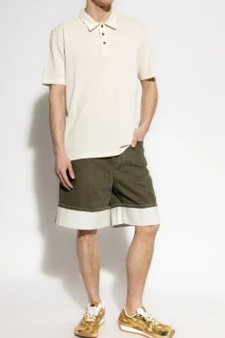 Bottega Veneta GREEN Shorts with rolled-up legs