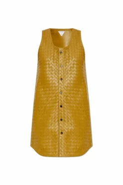 Bottega Veneta GREEN Sleeveless leather dress