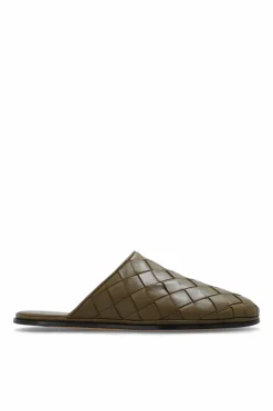 Bottega Veneta GREEN āSundayā leather slides