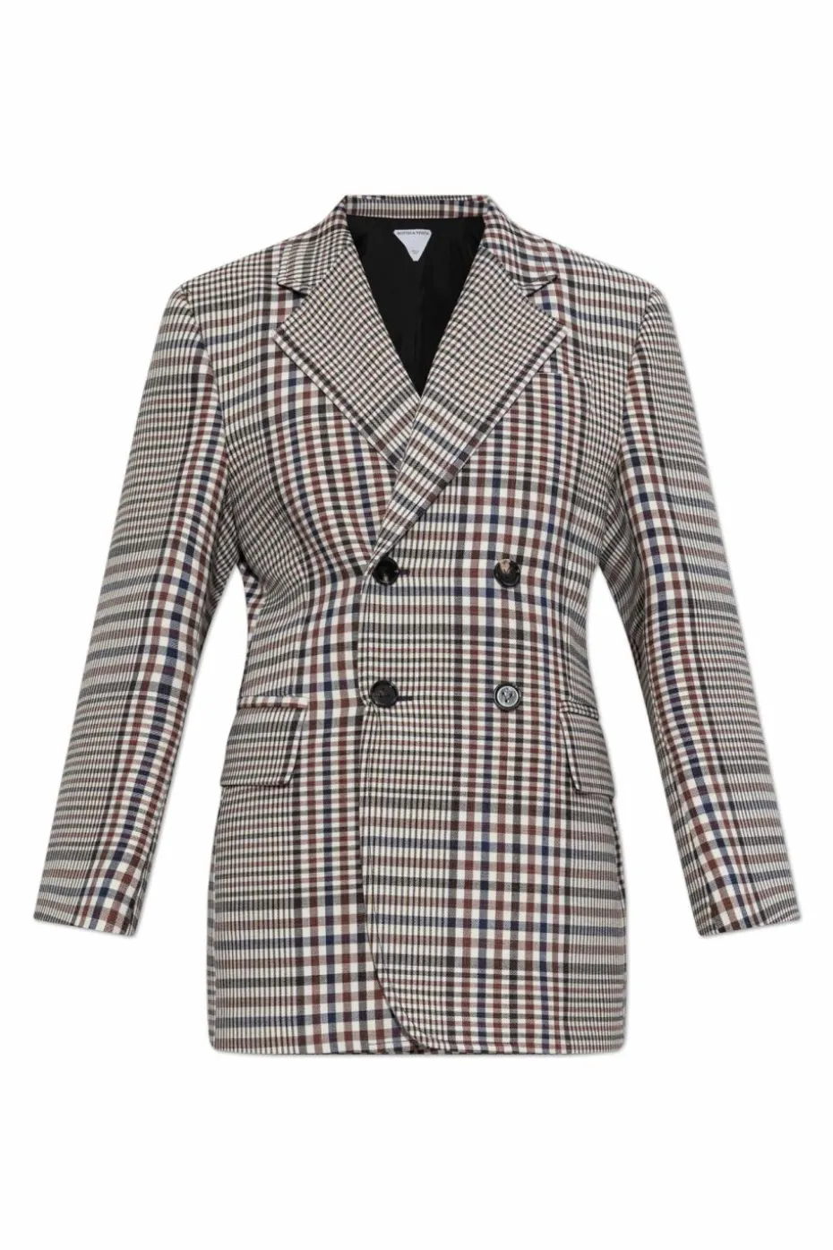 Bottega Veneta GREY Double-breasted blazer with check pattern