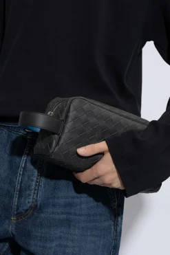 Bottega Veneta GREY ‘Intrecciato’ wash bag