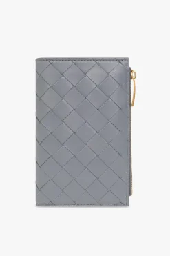 Bottega Veneta GREY Leather wallet with āIntrecciatoā weave