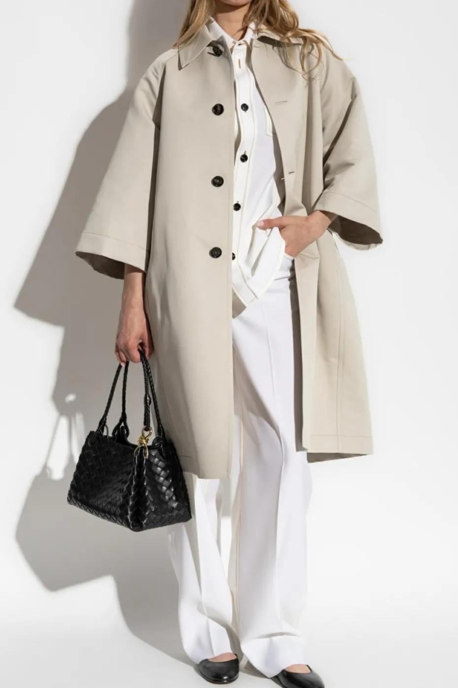 Bottega Veneta GREY Loose-fit coat