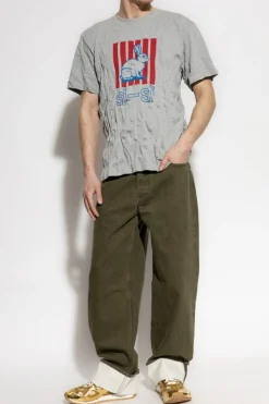 Bottega Veneta GREY T-shirt with crinkle effect