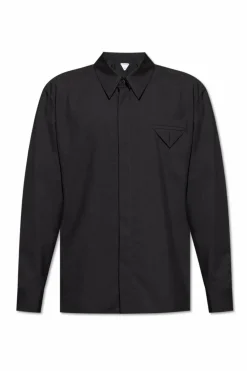 Bottega Veneta GREY Wool Shirt with Pocket
