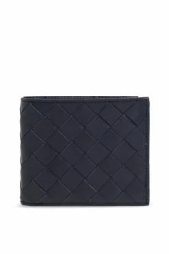 Bottega Veneta NAVY BLUE Leather Folding Wallet