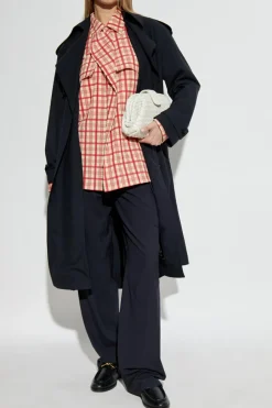 Bottega Veneta NAVY BLUE Wool trench coat