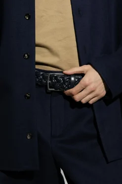 Bottega Veneta NAVY BLUE Woven leather belt