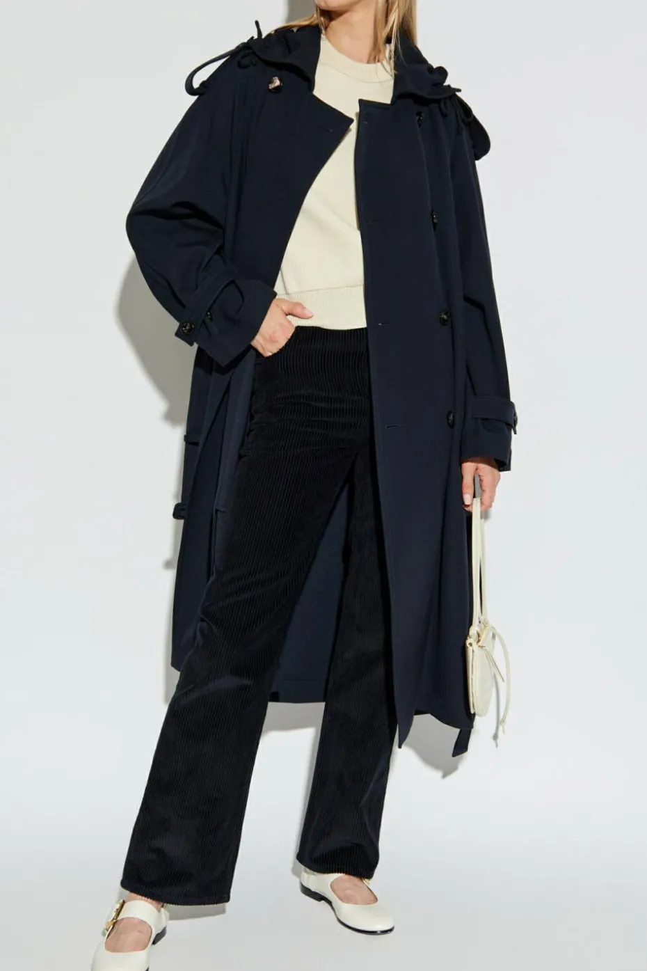 Bottega Veneta NAVY BLUE Double-breasted trench coat