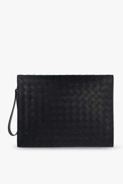 Bottega Veneta NAVY BLUE āClassic Intrecciato Mediumā document case