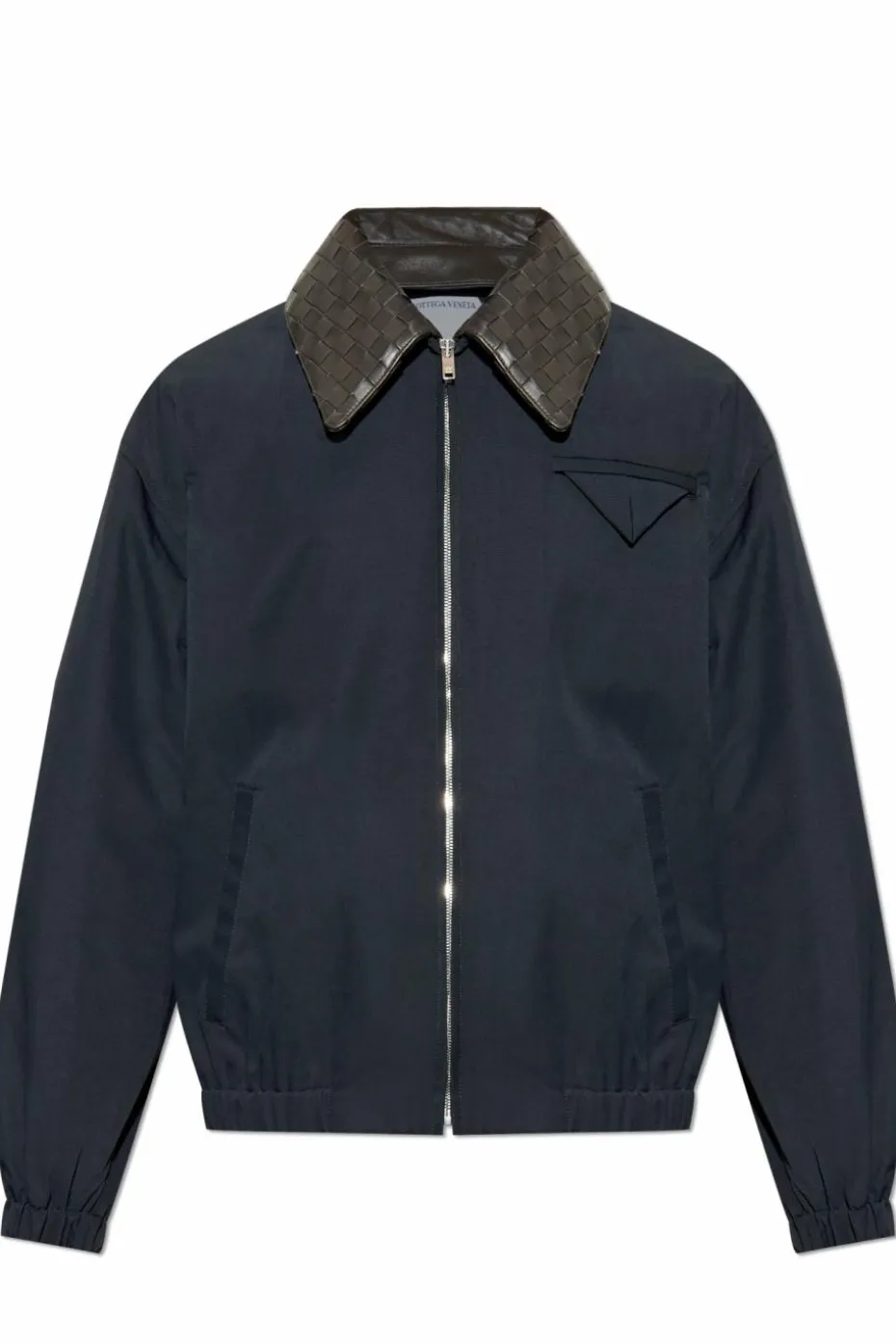 Bottega Veneta NAVY BLUE Jacket with leather collar