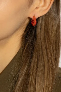 Bottega Veneta RED Silver earrings
