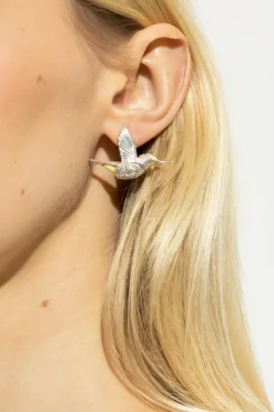 Bottega Veneta SILVER Earrings with hummingbird motif