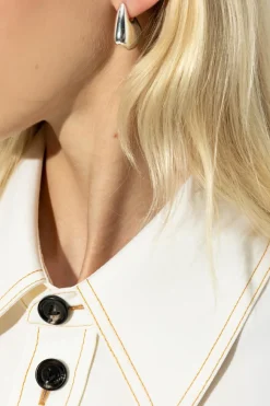 Bottega Veneta SILVER Geometric earrings in the shape of a fin