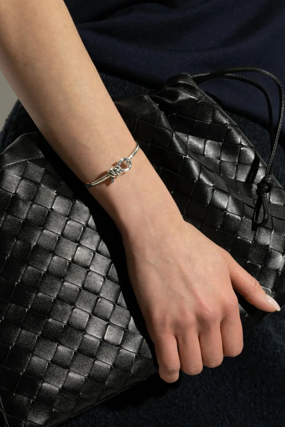Bottega Veneta SILVER Silver bracelet with signature knot