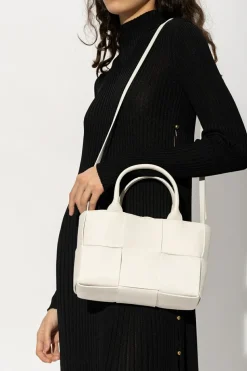Bottega Veneta WHITE ‘Arco Mini’ shopper bag