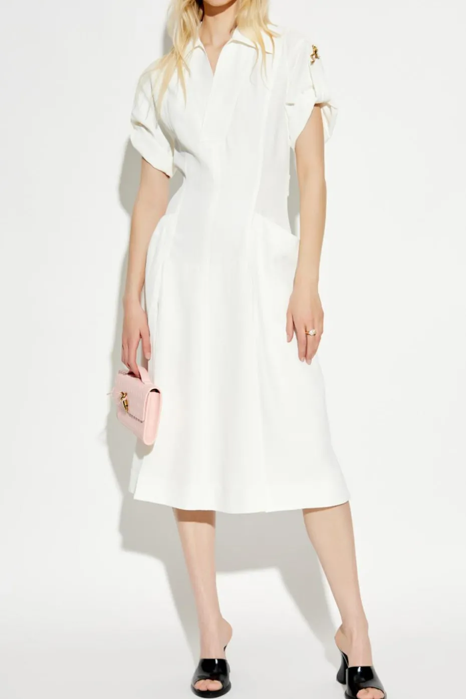 Bottega Veneta WHITE Dress with pleats