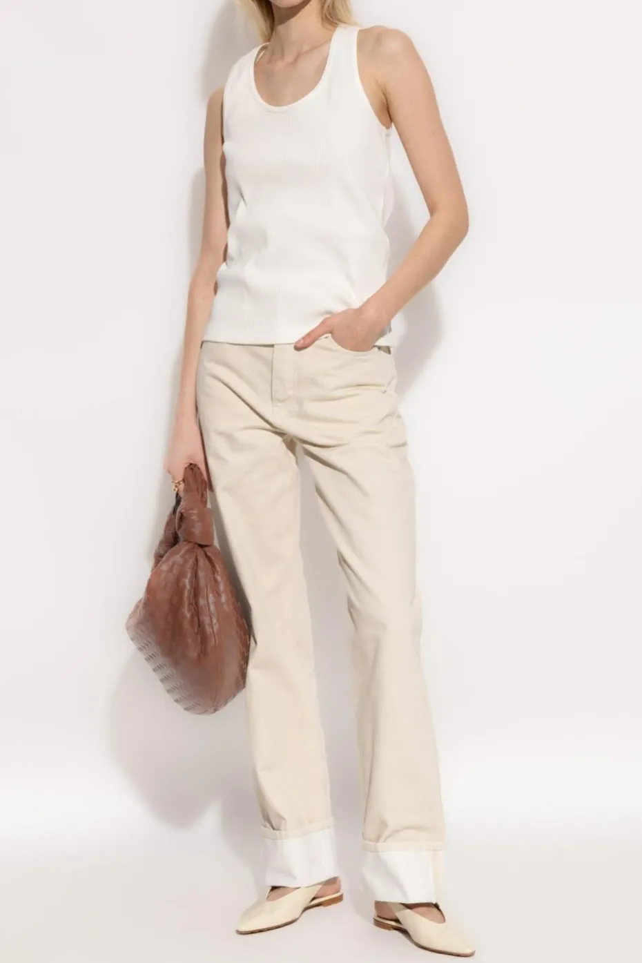 Bottega Veneta WHITE Ribbed Top