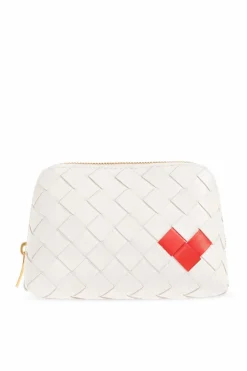 Bottega Veneta WHITE Wash bag with heart motif