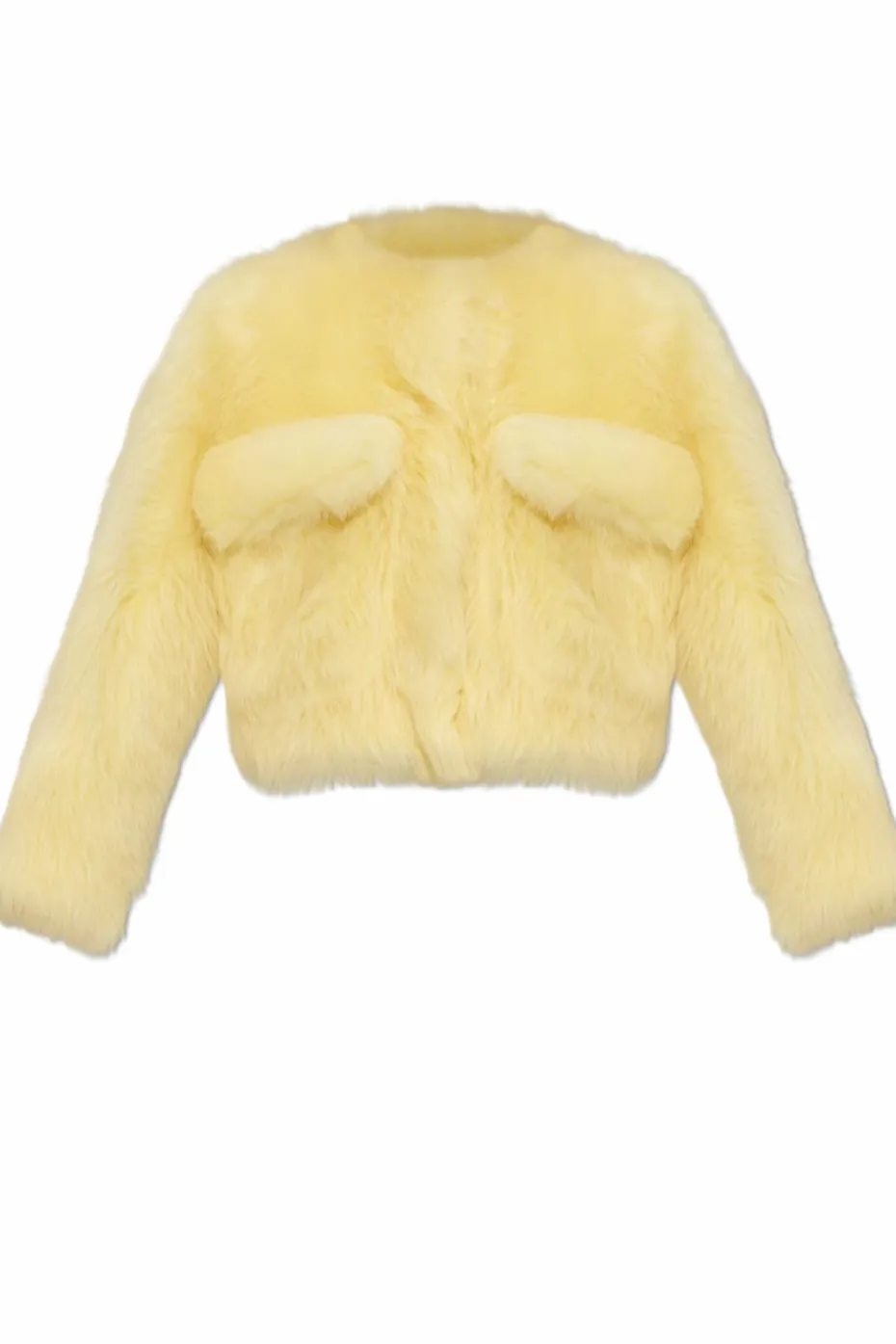 Bottega Veneta YELLOW Short fur coat