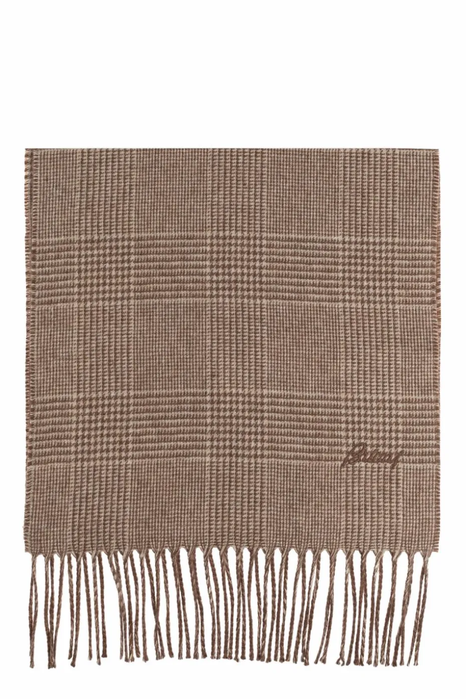 Brioni BROWN Checked scarf