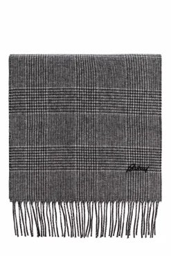 Brioni GREY Checked scarf