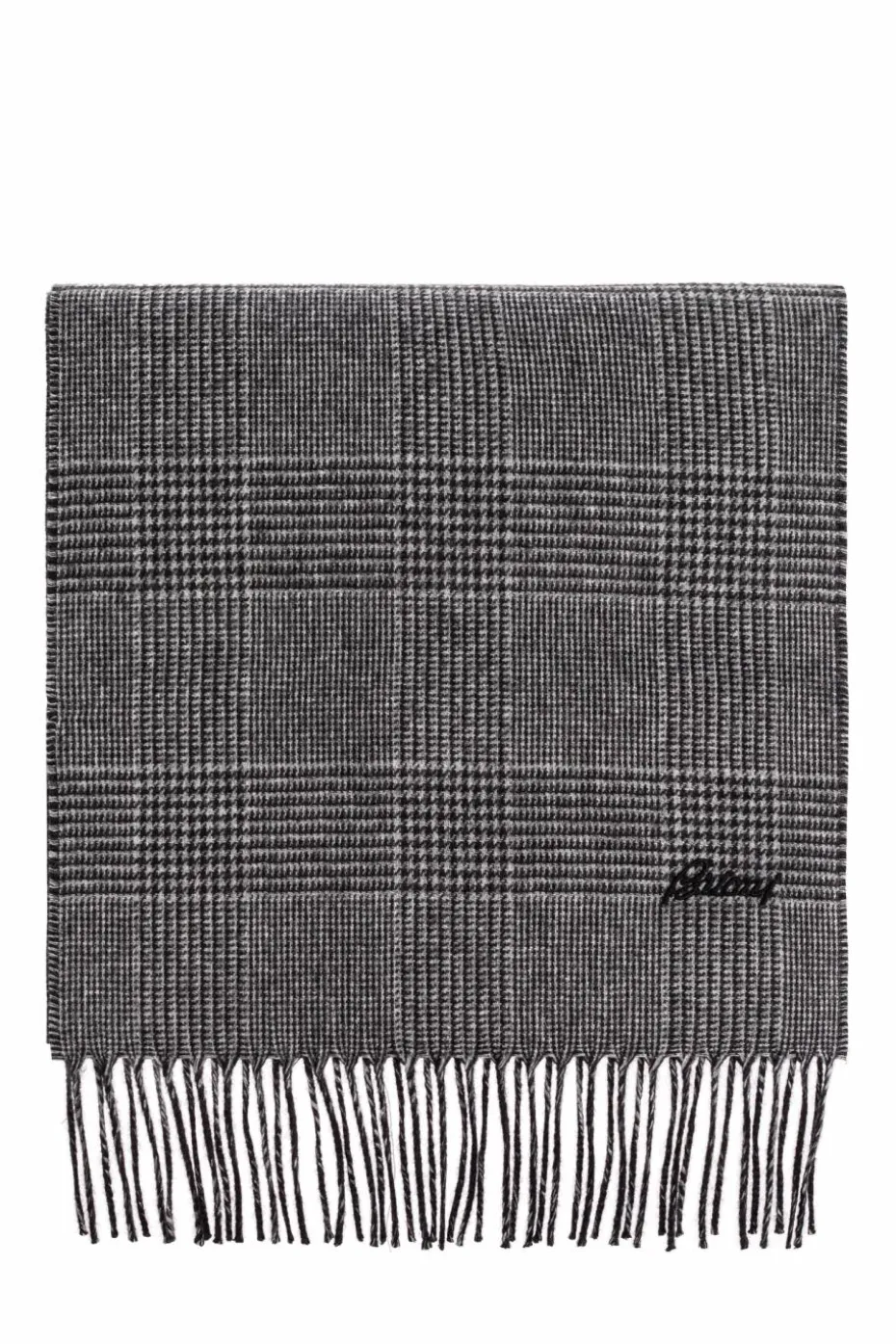 Brioni GREY Checked scarf